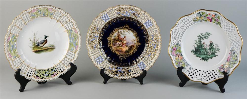 THREE MEISSEN PICTORIAL RETICULATED 313d4f