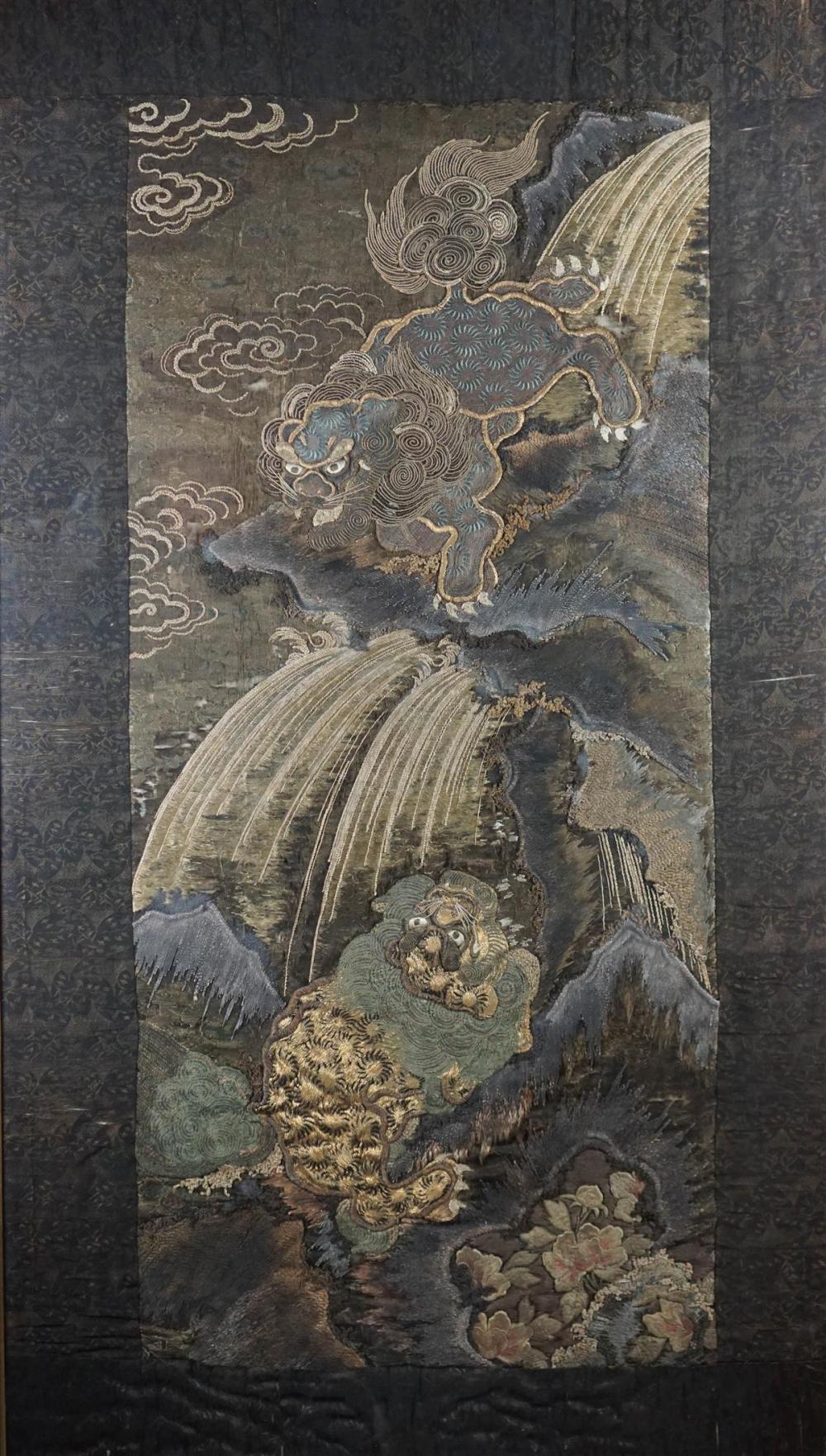 JAPANESE EMBROIDERED PANEL OF KARASHISHI  313de6