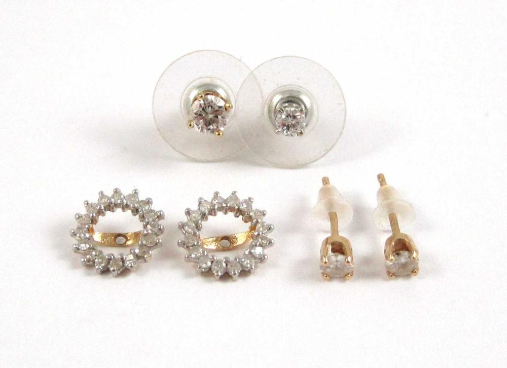 TWO PAIRS OF EAR STUDS AND PAIR 313e8a