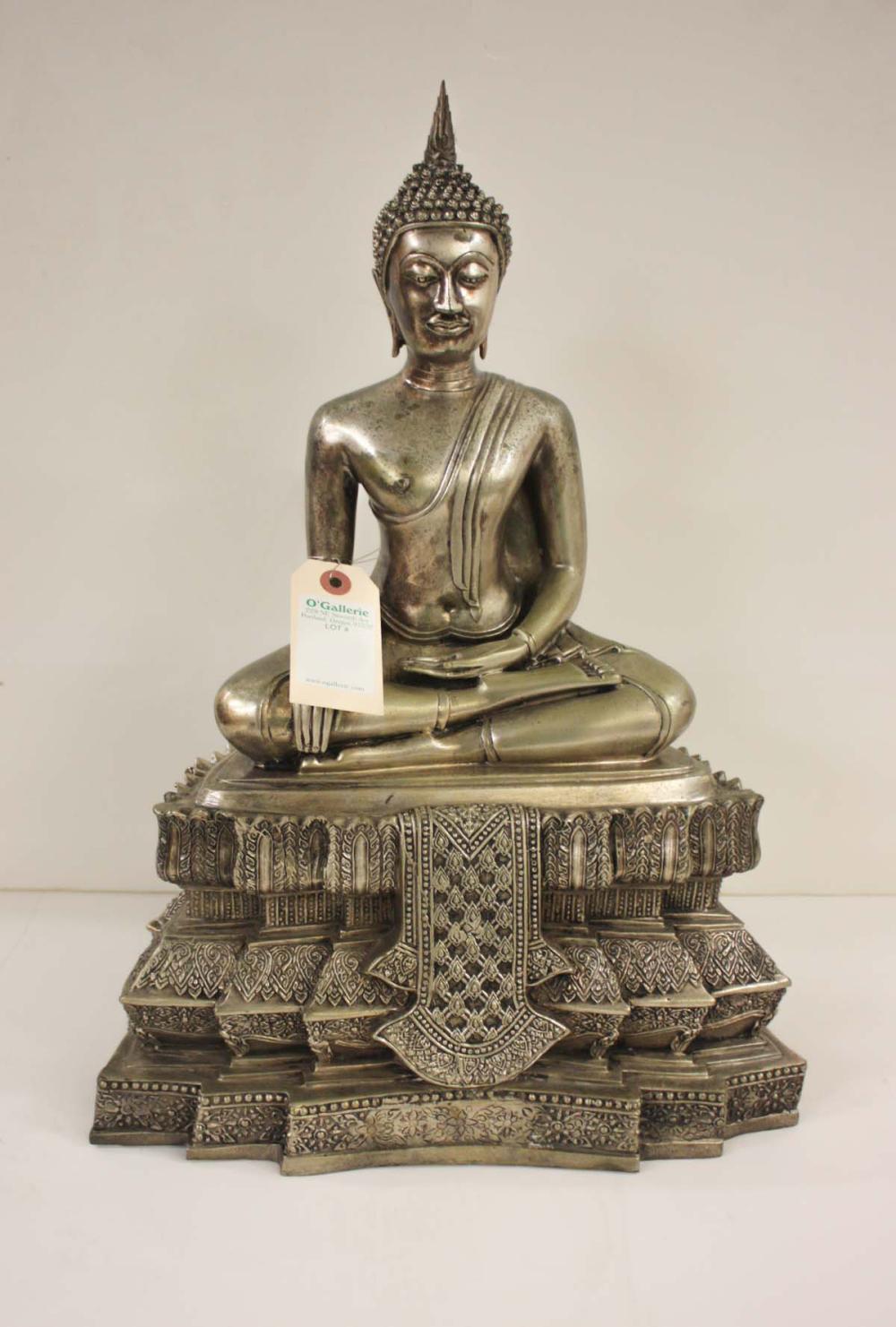 SILVER GILT BRONZE BUDDHA IN SEATED 313e92