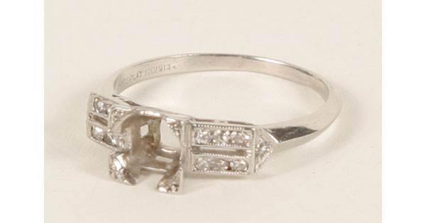 Platinum diamond Art Deco engagement 4eca9