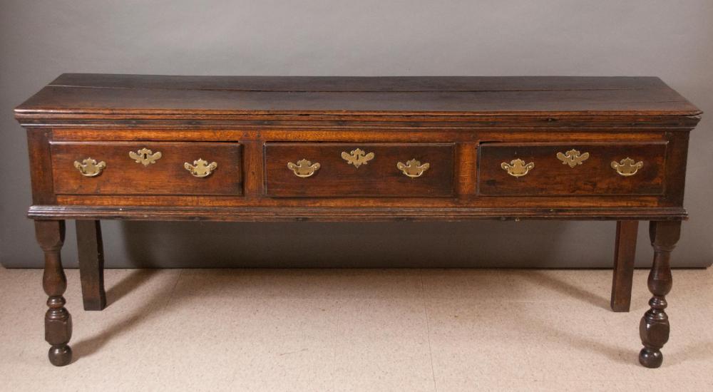 GEORGIAN OAK LOW DRESSER, ENGLISH,