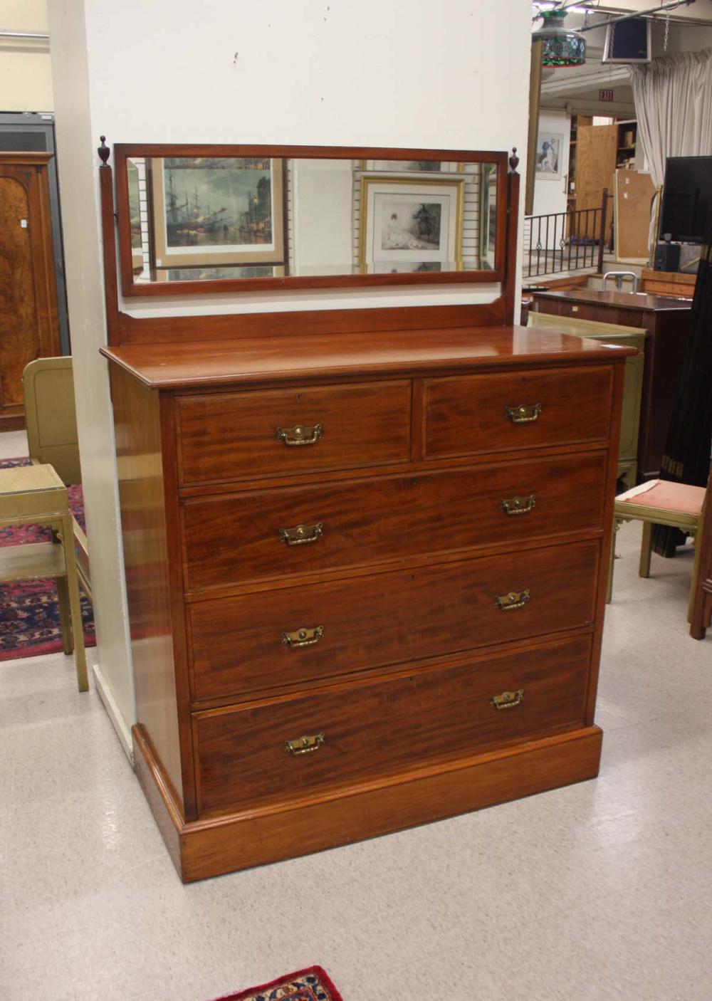 EDWARDIAN ERA MAHOGANY CHEST OF