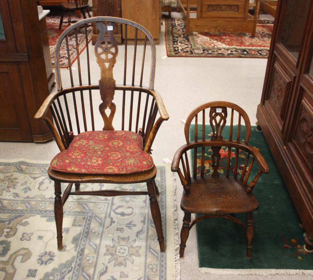 TWO PAIR OF ANTIQUE WINDSOR ARMCHAIRS  313ec7