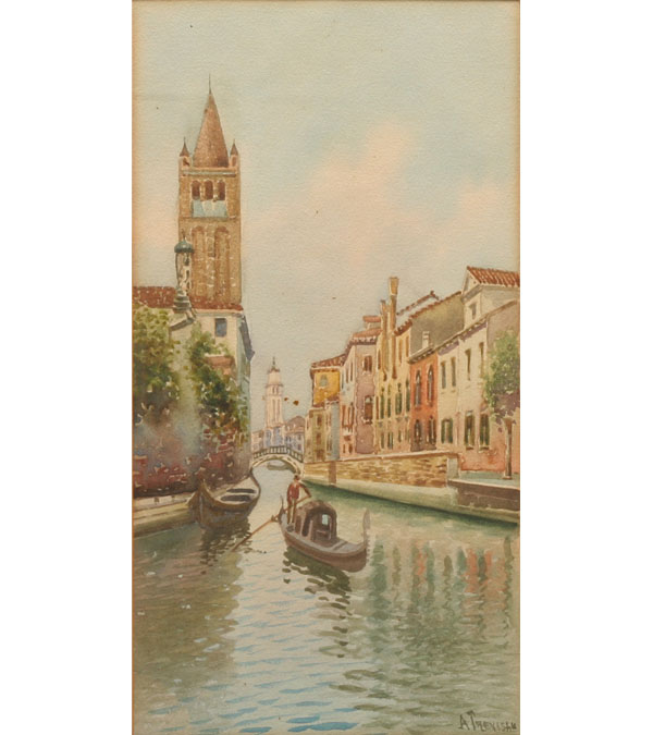 Three Venetian canal scenes: Alberto