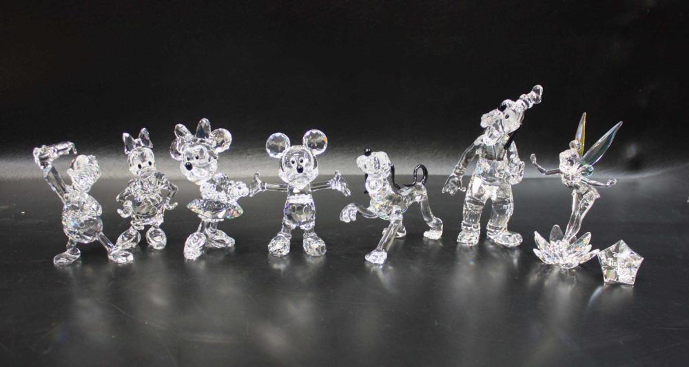 SEVEN SWAROVSKI DISNEY FIGURINES PLUS