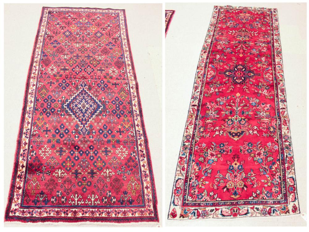 TWO HAND KNOTTED PERSIAN AREA RUG  31411d