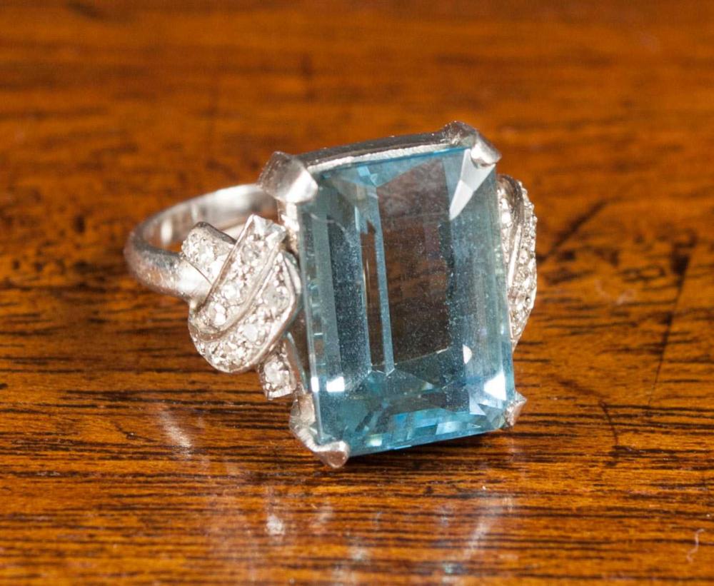 AQUAMARINE DIAMOND AND PLATINUM 314128