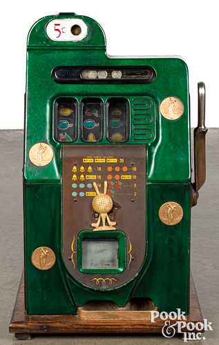 FIVE CENT MILLS SLOT MACHINE WITH 314124