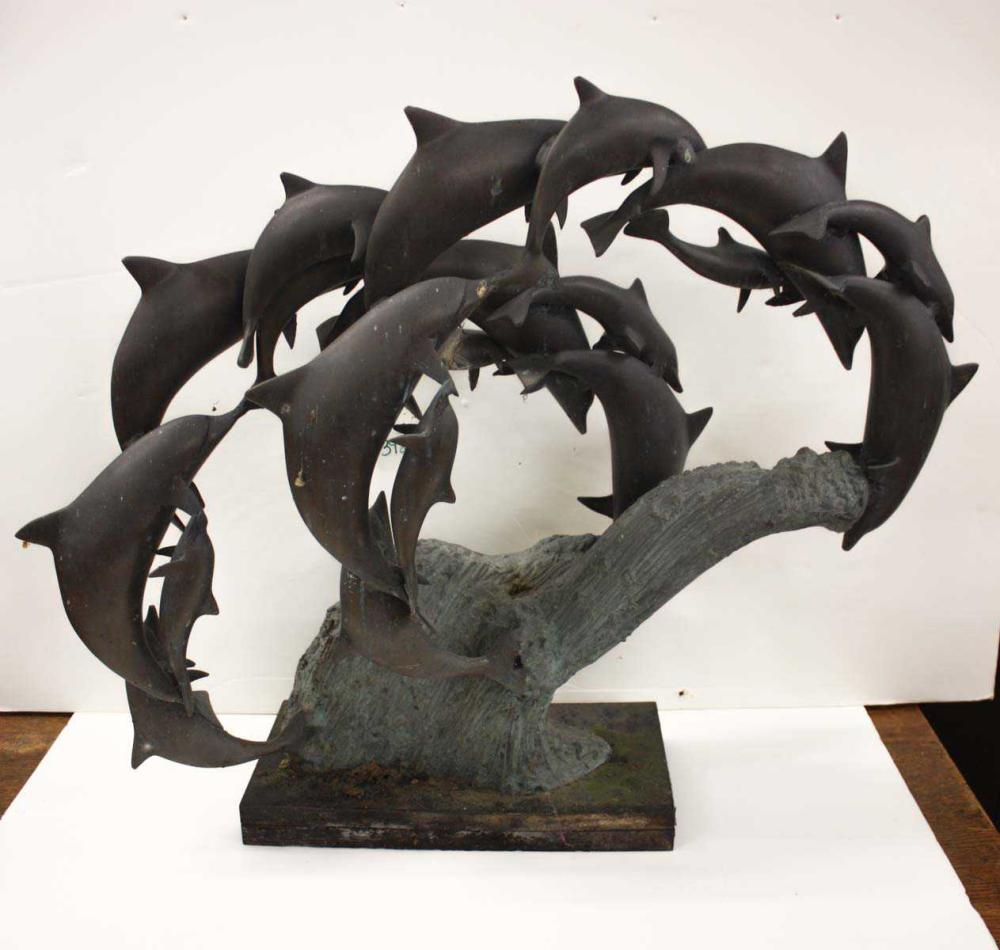 BRONZE MARINE WILDLIFE SCULPTURE  31412f