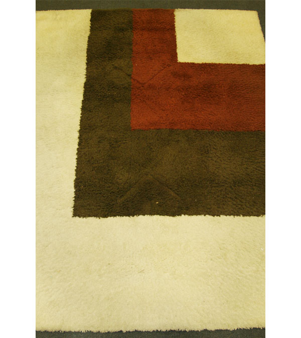 Modern vintage wool shag area rug;
