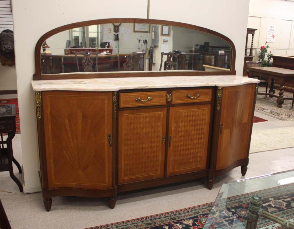 LOUIS XVI STYLE MARBLE-TOP SIDEBOARD,