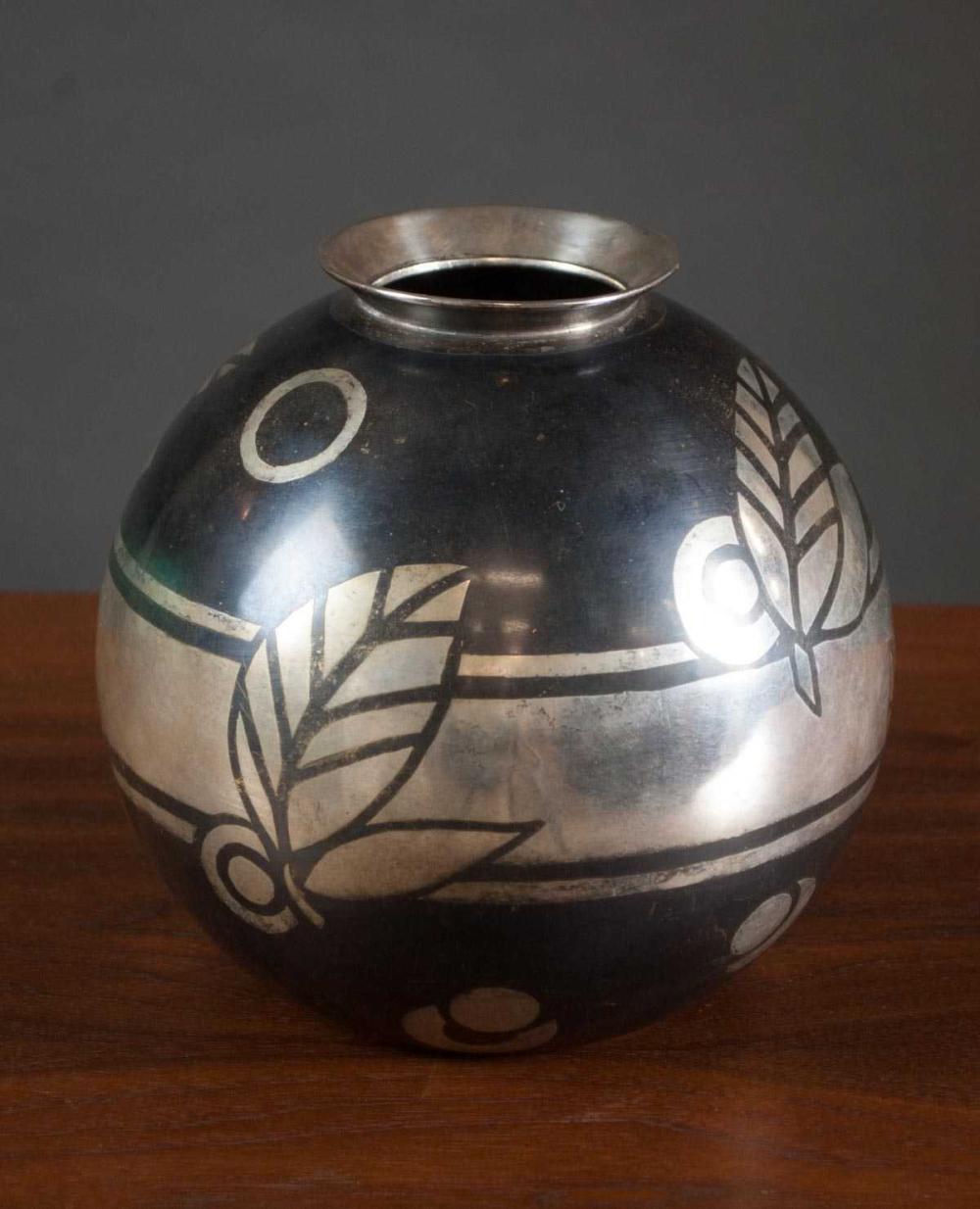 CHRISTOFLE ART DECO METAL VASE  314185