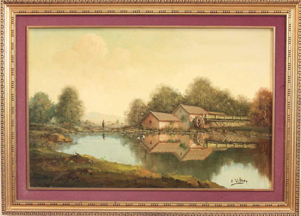 C WITNEY OIL ON CANVAS MILL POND 314198