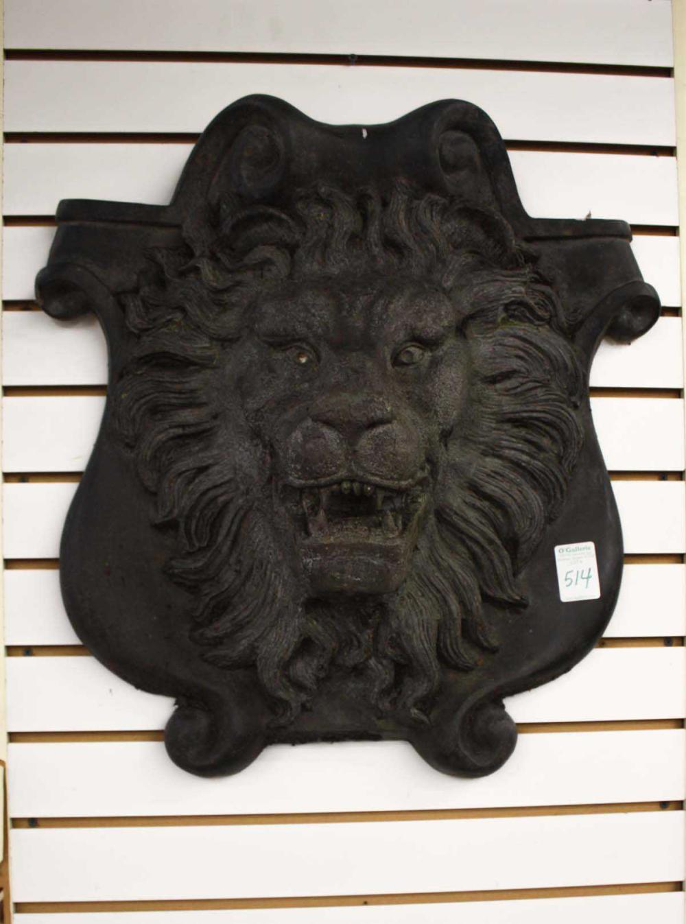 GARDEN WALL BRONZE SCULPTURE LION 3141a8