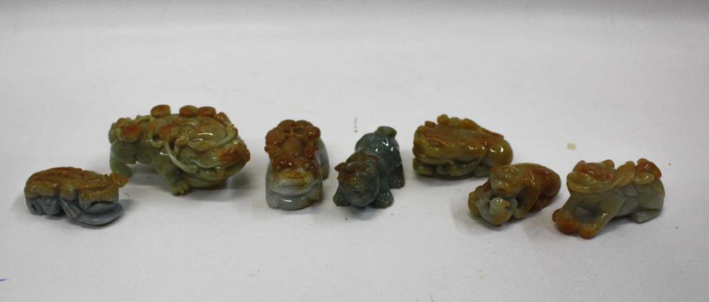 COLLECTION OF SEVEN CHINESE HARDSTONE