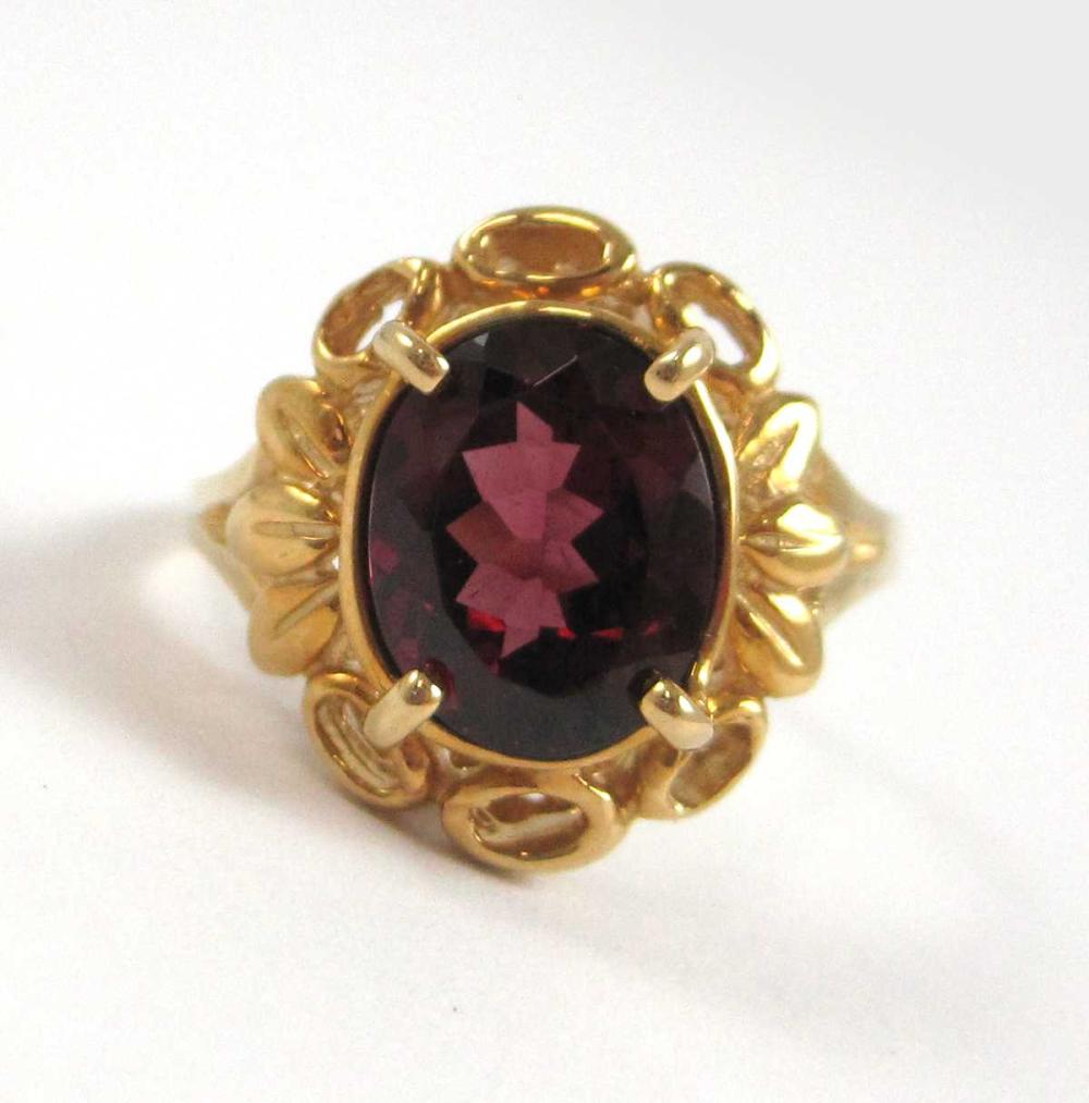 GARNET AND FOURTEEN KARAT GOLD