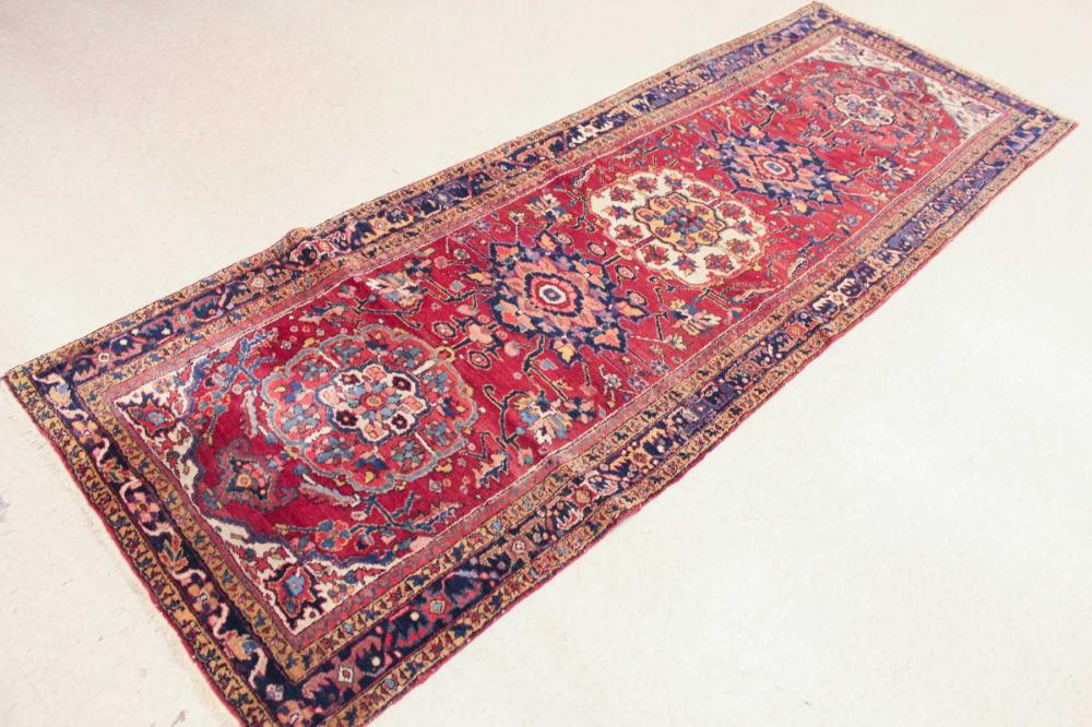 HAND KNOTTED PERSIAN HALL RUG,