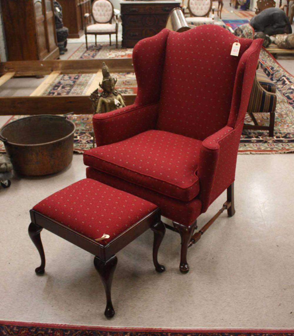 QUEEN ANNE STYLE WINGBACK ARMCHAIR 3142f7