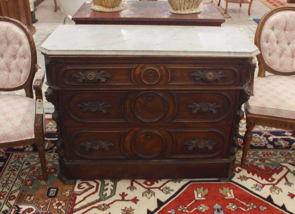 VICTORIAN MARBLE TOP CHEST AMERICAN  314303