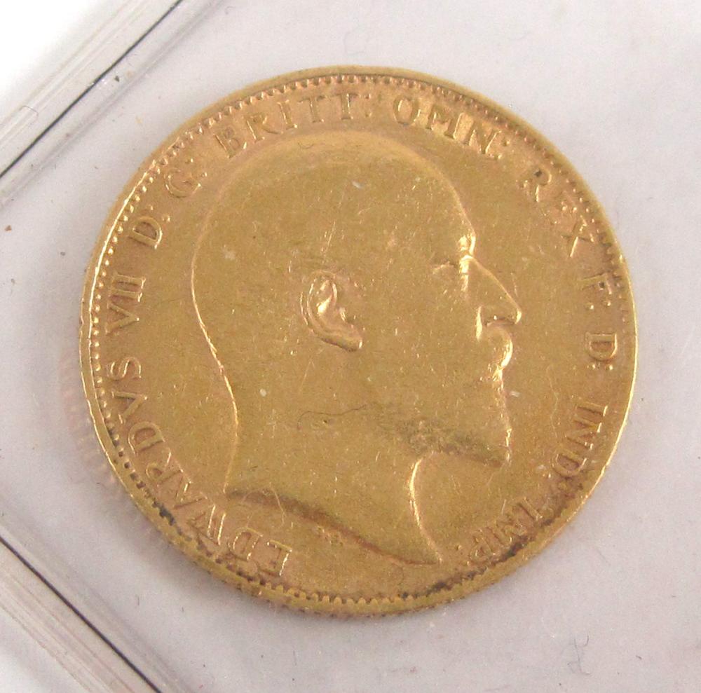 1904 BRITISH GOLD SOVEREIGN COIN, BUST