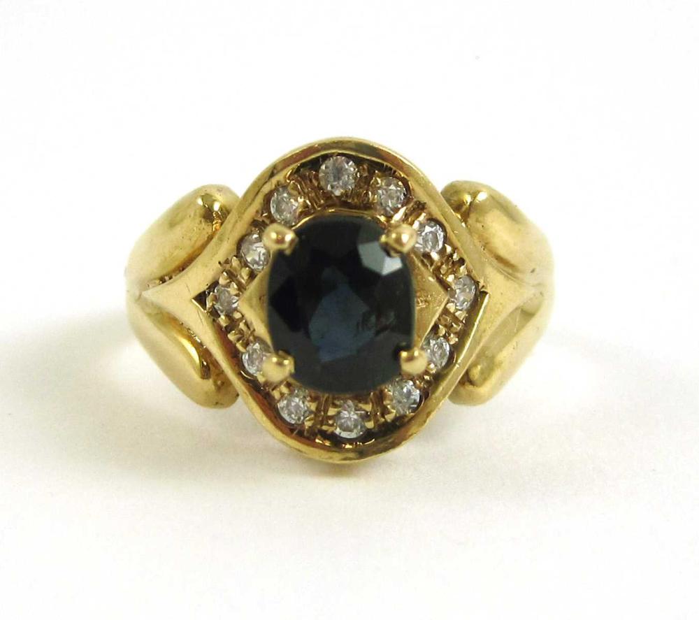 SAPPHIRE AND FOURTEEN KARAT GOLD