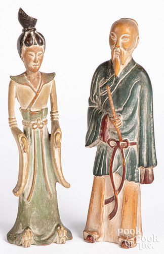 PAIR OF CHINESE CARVED AND PAINTED 314416