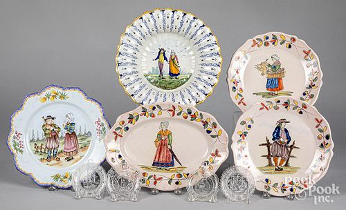 GROUP OF FRENCH QUIMPER FAIENCE