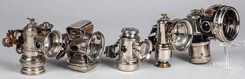 FIVE BICYCLE LAMPS, CA. 1900Five bicycle