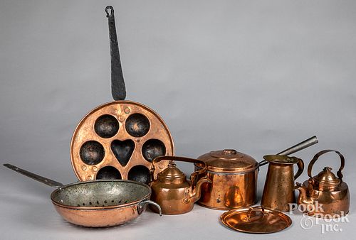 GROUP OF COPPER COOKWARE 19TH 31444f