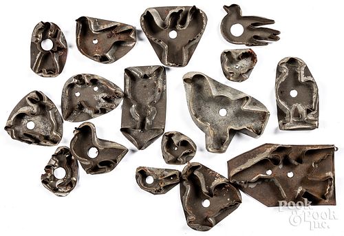 GROUP OF TIN COOKIE CUTTERS, 19TH