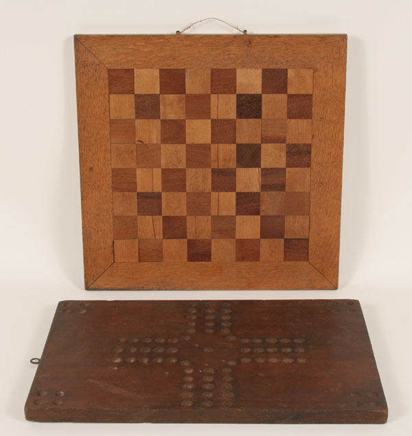 Two hand made folk art game boards  4ed3e