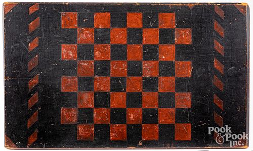 PAINTED GAMEBOARD LATE 19TH C Painted 3144a5