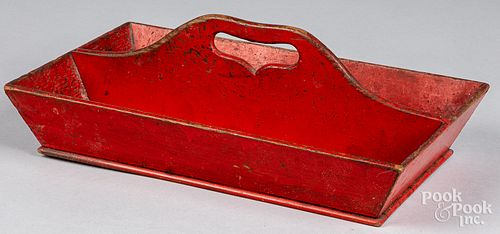 PAINTED KNIFE TRAY, 19TH C.Painted