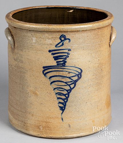 EIGHT-GALLON STONEWARE CROCK, 19TH C.Eight-gallon