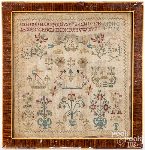 CONTINENTAL SILK ON LINEN SAMPLER,