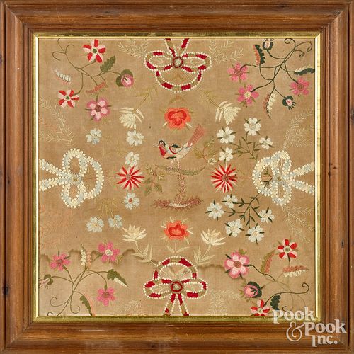 LARGE EMBROIDERED PANEL 19TH C Large 3144fe