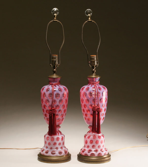 Pair Victorian cranberry glass 4ed55