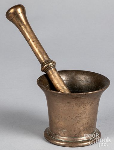 BRONZE MORTAR AND PESTLE 18TH 19TH 31455e