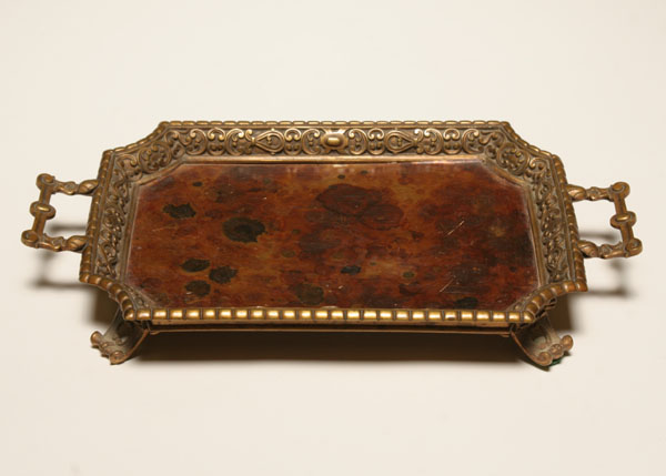 Decorative Victorian bronze tray  4ed58