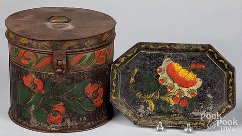 TOLEWARE CANISTER AND TRAYToleware