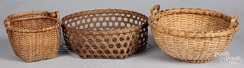 THREE ASSORTED BASKETS, CA. 1900Three