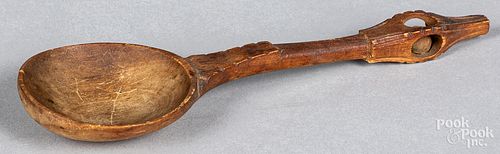 CARVED WHIMSY SPOON, 19TH C.Carved