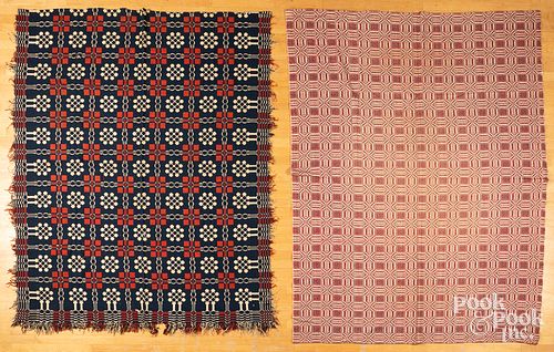 FOUR PENNSYLVANIA COVERLETS, 19TH