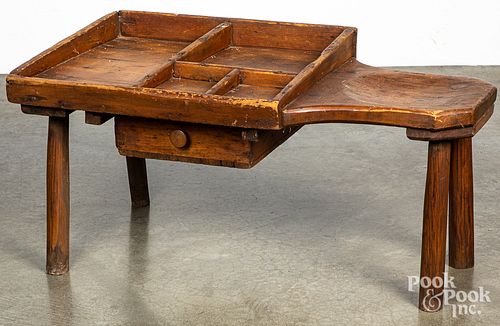 PINE COBBLERS BENCH 19TH C Pine 3145bc