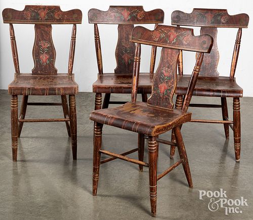 SET OF SIX PENNSYLVANIA PLANK SEAT