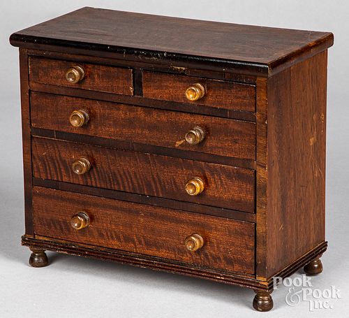 MINIATURE WALNUT AND CHERRY CHEST 3145db