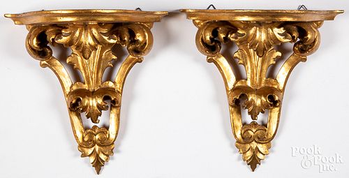 PAIR OF ITALIAN GILTWOOD SHELVES  3145e8