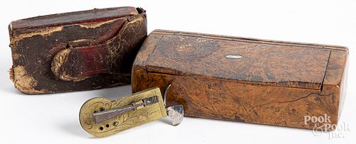 BURL SNUFF BOX, EARLY 19TH C.Burl