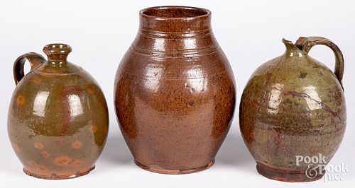 THREE PIECES OF NEW ENGLAND REDWARE  3145ff